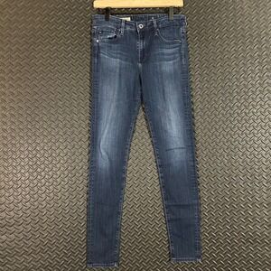 AG Adrianno Goldshmied Dark Blue The Farrah High Rise‎ Skinny Denim Jeans 28R